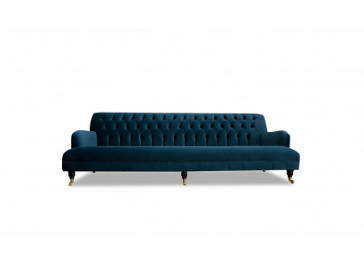 Grouss Sofa Couch Chesterfield 250cm Polstersoffa 4-Sëtz Lieder Textil Turkis
