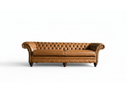 Chesterfield Canapé Braun xxl Grouss Lieder Wunnzëmmer Miwwelen 4 Sëtz Braun