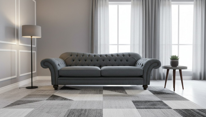 Grouss Chesterfield Polster Sofas Design Luxus Sofa 4-Sëtzer Textil Couchen