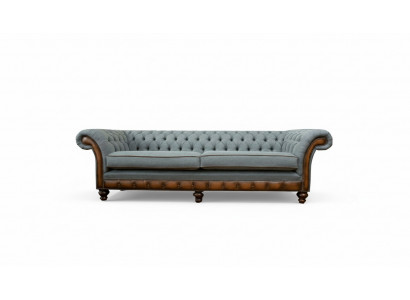 Grouss XXL Sofa 4-Sëtzer Couch Chesterfield Polster Garnitur Lieder Textil Gro.