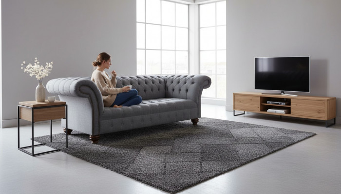Dreisëtzer Canapé Polster Design Sofa 3er Sëtz Sofanen Zëmmer Gro