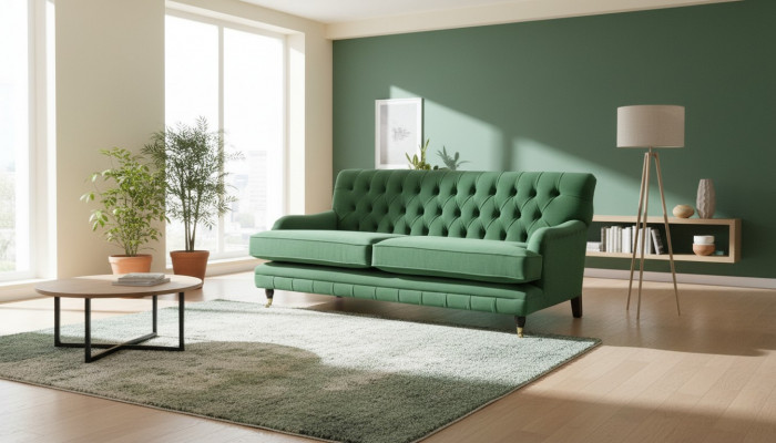 Chesterfield Designer Miwwelen Héichwäerteg Dräisëtzer Canapé Polster Stoff