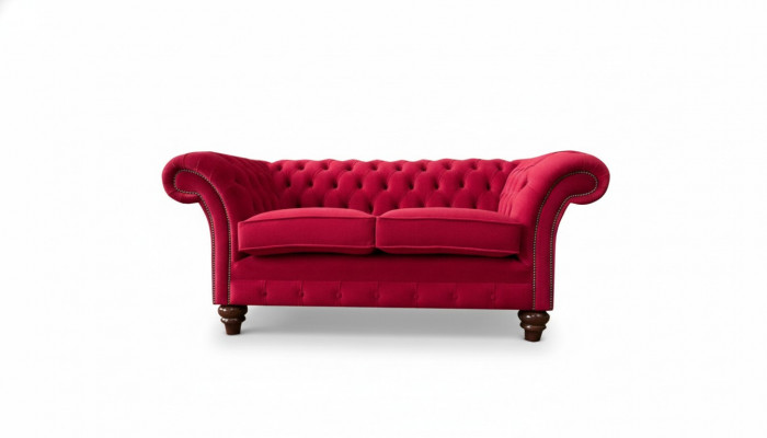 Sofa 2-Sëtzer Canapé Design Polster Modern Textil Stoff Bettfunktioun Couchen Nei