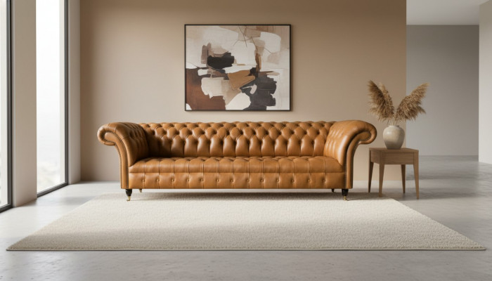 Design Sofa Chesterfield Polster Modern Textil Stoff Sofasen 4 er Schlof Nei