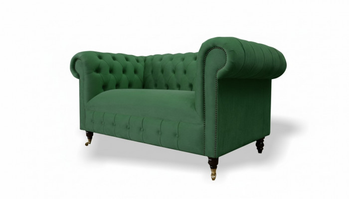 Chesterfield 2-Sëtzer Designer Sofa Canapé Polstersofa Canapée Stoff Textil