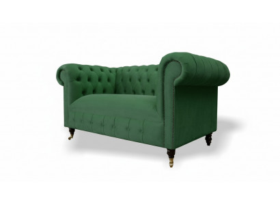 Chesterfield 2-Sëtzer Designer Sofa Canapé Polstersofa Canapée Stoff Textil