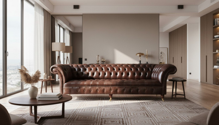 Chesterfield Sofas Polsterdesign XXL Luxus Sofa 4 Sëtzer Lieder Couchen Canapé