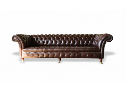 Chesterfield Sofas Polsterdesign XXL Luxus Sofa 4 Sëtzer Lieder Couchen Canapé