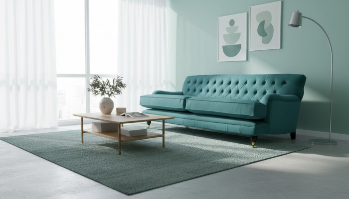 Textil Sofa Couch Polster Garnitur 3-Sëtzer Couchen Sofas Chesterfield Dräisëtzer