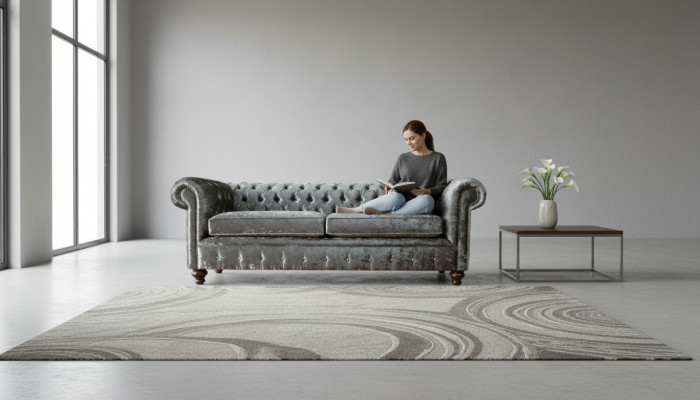 Dräisëtzer Sofa 3 Sëtz Couch Chesterfield Polstersëtz Garnitur Samt Groe Samt
