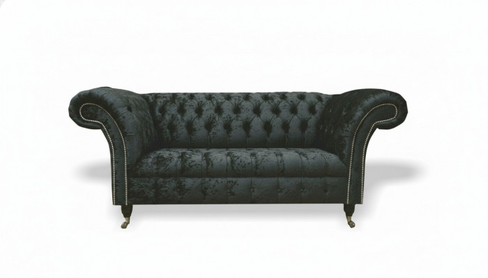 Chesterfield Samt Club Couch Polster 2 Sëtzer Design Textil Sofas Couchen