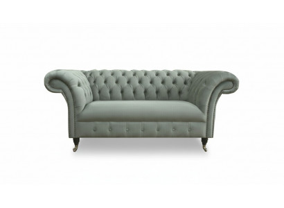 Chesterfield Canapé Canapé Polster Sofas Klassesch 2Sëtz Lieder Stoff Textil Nei
