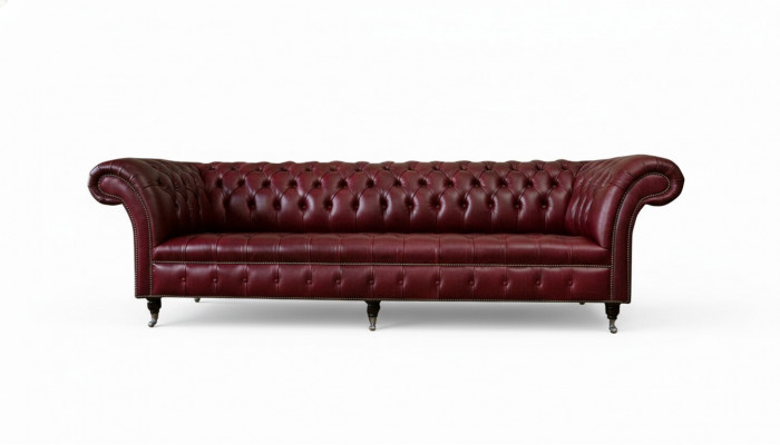 Rout Grouss Sofa Couch Chesterfield 265cm XXL Polstersofa 4-Plaz Lieder Textil Nei