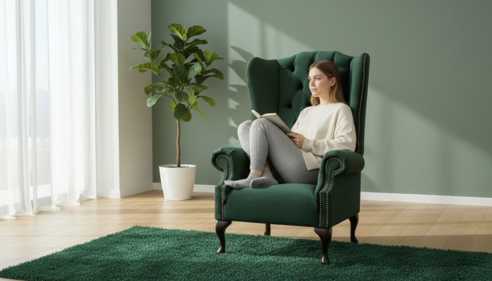 Oueresessel Fautteuil Samett Design Polster Canapé Chesterfield Textil Miwwelen jvmoebel ®