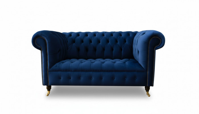 Klassesch Textil Canapé - Samt Chesterfield Stoff Sofa 2 Sëtzplazen Nei jvmoebel ®