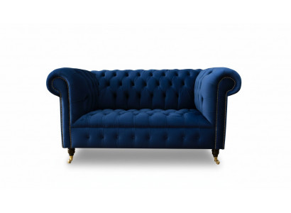 Klassesch Textil Canapé - Samt Chesterfield Stoff Sofa 2 Sëtzplazen Nei jvmoebel ®