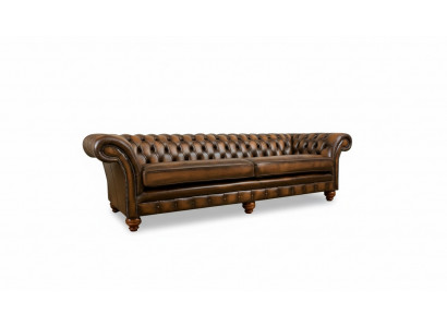 xxl Canapé 4-Sëtzer Canapé Chesterfield Stoff Sëtz Garnitur Lieder Textil Brong