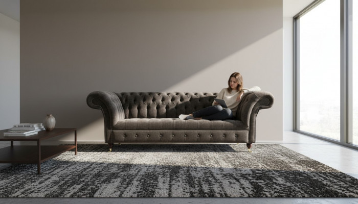 Chesterfield Original Miwwel 3 Sëtzer Canapé Polstersofas Couchen Textilsofa Nei