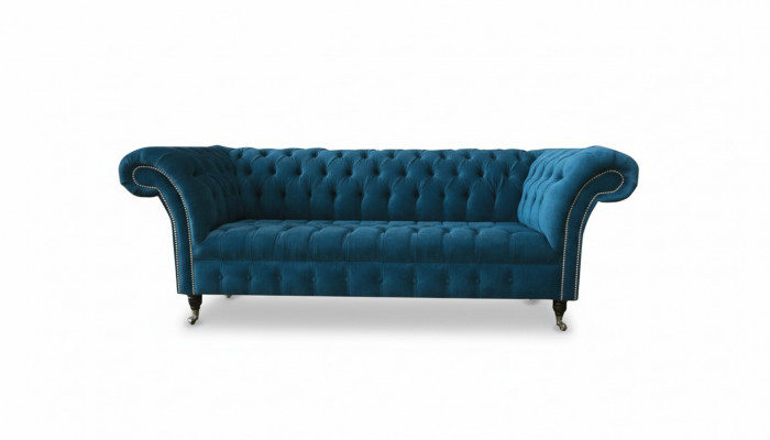 Designer Canapé Sëtz Këssen 3 Sëtzer Blo Stoff Setzt Sofa Miwwelen Tierkisesch Nei
