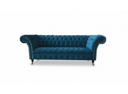 Designer Canapé Sëtz Këssen 3 Sëtzer Blo Stoff Setzt Sofa Miwwelen Tierkisesch Nei