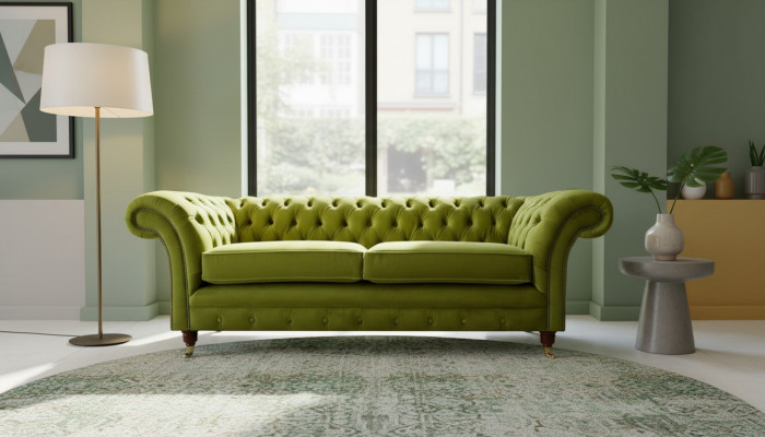 Sofa 3 Sëtzer Wunnlandschaft Sofas Polster Garnitur Textil Stoff Dräisëtzer Nei