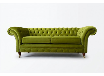 Sofa 3 Sëtzer Wunnlandschaft Sofas Polster Garnitur Textil Stoff Dräisëtzer Nei