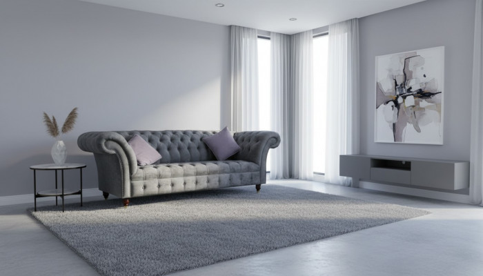 Chesterfield 3 Sëtzer XXL Polster Sëtz Couch Sofa Garnitur Grouss Couchen Gro Nei