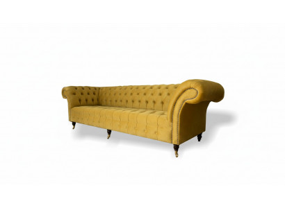 xxl Chesterfield Grouss Sofa Canapé Polster Garnitur 4 Sëtz Textil Sofas Canapéen Nei