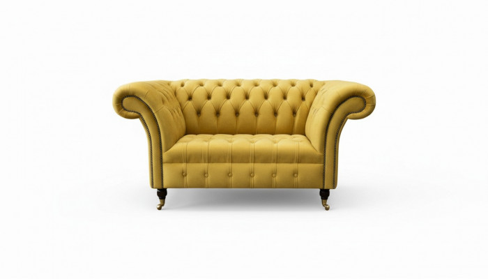 Klassesch Chesterfield Fauteuil Canapé Sofa Polster Sëtz Lounge Relax Club Stoff