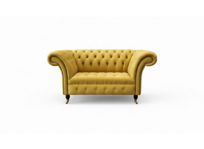 Klassesch Chesterfield Fauteuil Canapé Sofa Polster Sëtz Lounge Relax Club Stoff