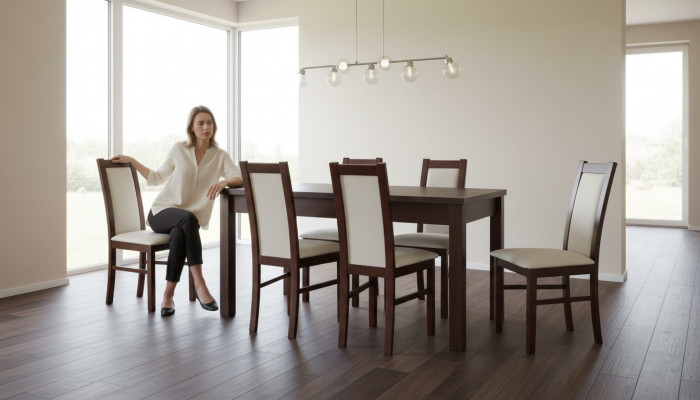 Luxus Iessdësch 6 Stiller Iesszëmmer Set Iessgrupp Klassesch Dësch 7tlg Set Stull