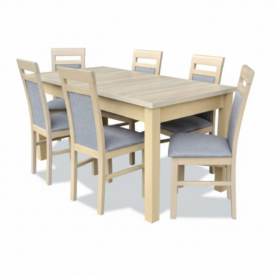 Iesszëmmer Set Iessdësch 6x Stull Garnitur Dësch Grupp 7tlg. Set Komplett Miwwelen