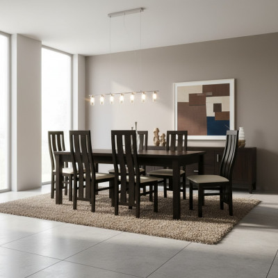 Iessdësch Iesszëmmer Komplett Set 6x Still Set Iess Grupp Holz Dësch Dëscher 7 Stéck