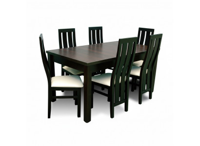 Iessdësch Iesszëmmer Komplett Set 6x Still Set Iess Grupp Holz Dësch Dëscher 7 Stéck