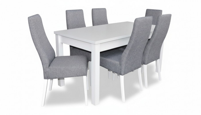 Komplett Set Iessdësch 6x Still Iesszëmmer Iess Grupp Holz Dësch Dëscher 7tlg Nei