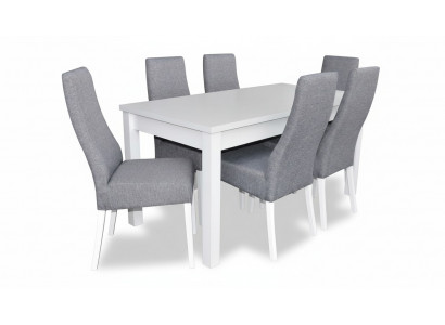 Komplett Set Iessdësch 6x Still Iesszëmmer Iess Grupp Holz Dësch Dëscher 7tlg Nei