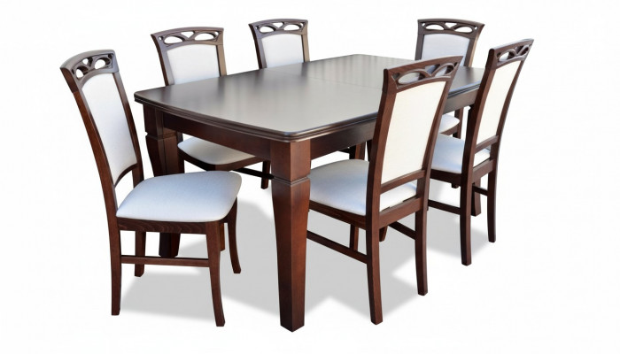Iesszëmmer Holzdëscher Iessgruppeset Stull Grupp Neien Dësch 6 Design Still 7tlg