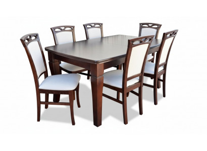 Iesszëmmer Holzdëscher Iessgruppeset Stull Grupp Neien Dësch 6 Design Still 7tlg