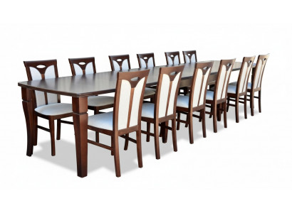Komplett Set Iessdësch 12 Still Iesszëmmer Set Iess Gruppen Holz Dësch Dëscher 13 Deeler