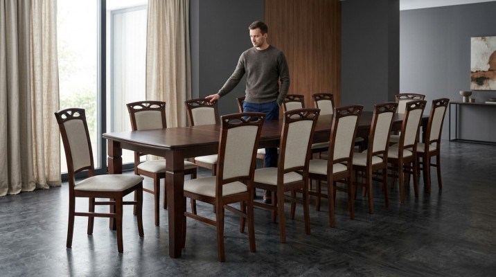 Iessdësch 12 x Still Iesszëmmer-Set Iessgrupp Modern Still Dësch Dëscher 13tlg.