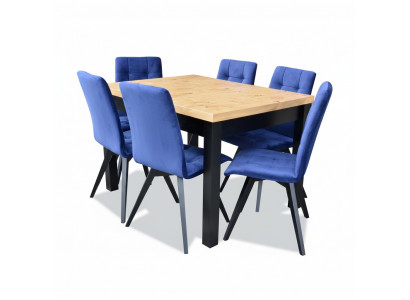 Iessen Dësch 6x Still Iesszëmmer Set Iessgrupp Klasseschen Dësch 7 Deeler Set Stull nei