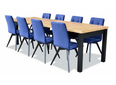 Iesszëmmer 6 Still 7-deelegt Set Lehnstuhl Garnitur Rechtéckeg Iessdësch Stull Grupp