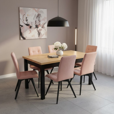 Luxus Iesszëmmer Grupp Garnitur Design 7tlg. Dësch + 6 Stull Lehnstull Miwwelen