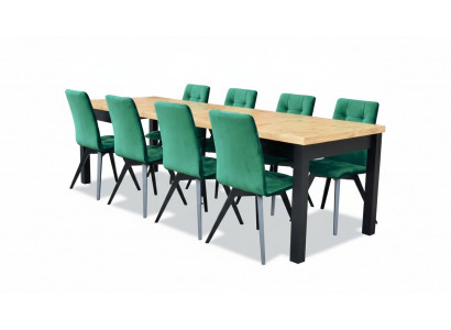 Iesszëmmer Set Luxus Dësch 6x Still Iessdësch Lehnstill Garnitur 7tlg.Gruppe Nei