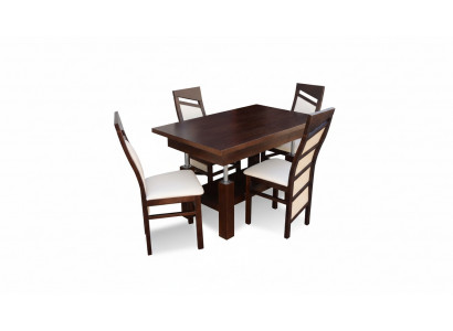 Design Iesszëmmer Saz Garnitur 5 Stéck Holz Miwwelen Kichen 4x Stull Dësch Lehnstillen