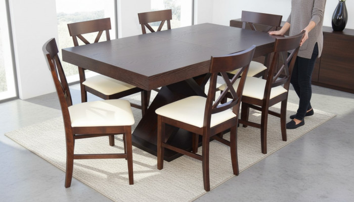 Iesszëmmer Dësch Design Kommode Set Garnitur 7tlg Set Modern Miwwelen Lehnstullen