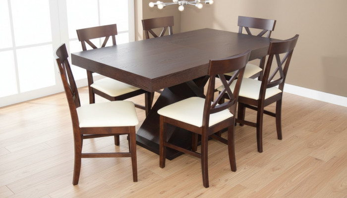 Iesszëmmer Dësch Design Kommode Set Garnitur 7tlg Set Modern Miwwelen Lehnstullen