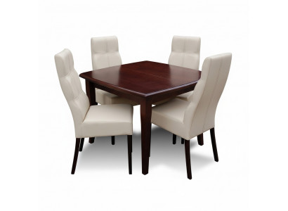 Luxus Iesszëmmer Set Garnitur 5tlg Braun Holz Miwwelen 4xStull Dësch Stil Modern Nei