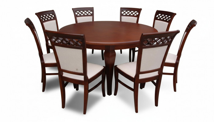 Iesszëmmer Dëscher Grupp Iessdësch Dësch Holz Garnitur 8x Stull Set Still 9-tlg