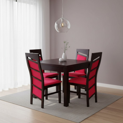 Lehnstull Design Iessdësch + 4 Still Set Garnitur Zëmmer Grupp 5-delig. Dëscher